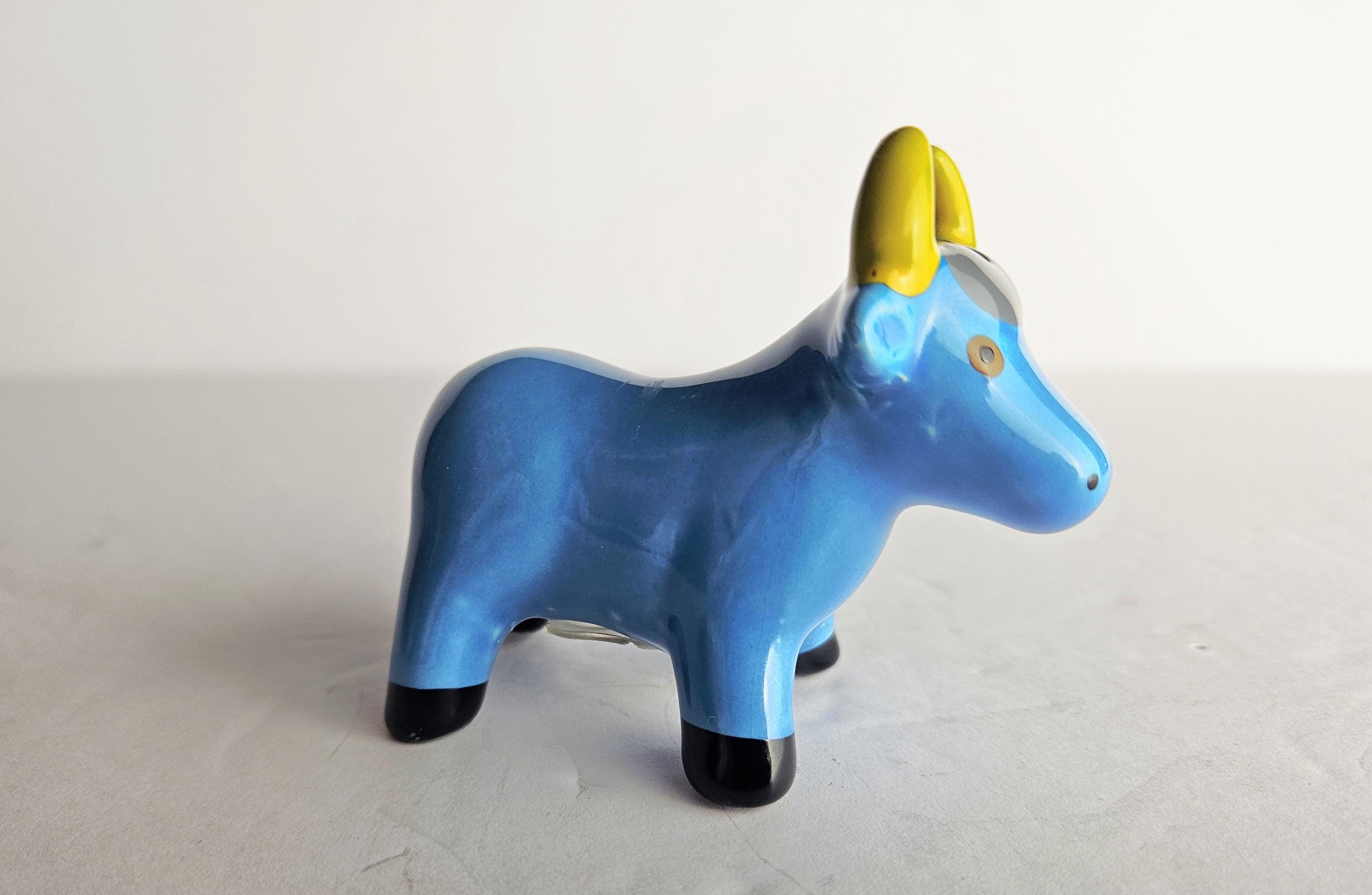 ペルー民芸品 トリト・デ・プカラ 牛の水差し 陶器 オブジェ 魔除け ヴィンテージ ブルー セラミック トリト デ プカラ ブル シェイカー