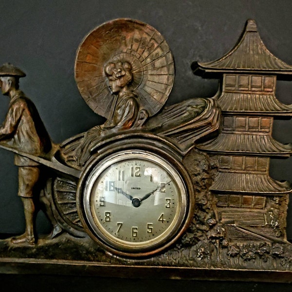 Antique Japanese Wall Clock Etsy