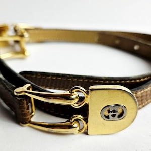 Vintage 1970s Gucci Equestrian Belt – Black Leather with Gold Horsebit Vintage gucci horsebit belt - Gem main image 3