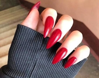 Vibrant Red Gel Nails Long Lasting Press Ons Salon Quality Finish Chip-Resistant Formula Handmade Timeless Classic Red Nail Theory • ROGUE