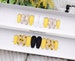 Sunflower Daisy Press On Nails, Yellow Nails, Flower Nail Art, Matte Black Fake Nails, Gel False Nails, Glue On Nails, White Nails • BLOOM 