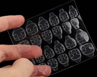 Clear Double Sided Nail Glue Tabs, Press On Application Stickers (24 Count)