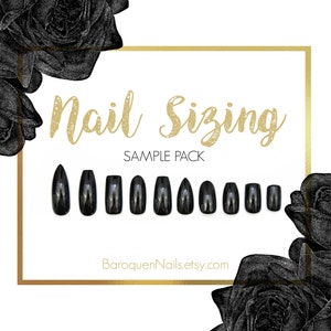 Kit de medición de tamaño de uñas postizas: muestra de uña en blanco con cobertura total