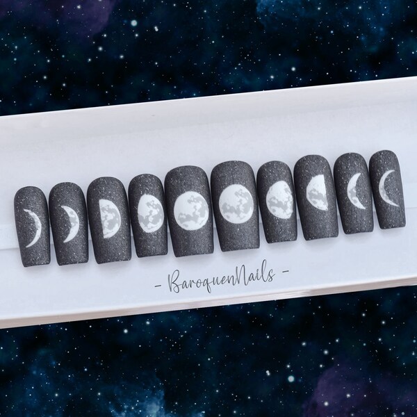 Crescent Moon Nails Etsy