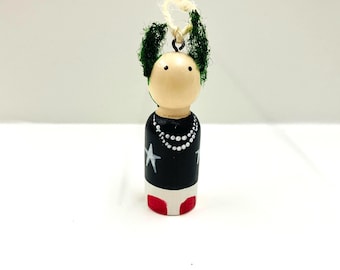 Keith Flint Hand-Painted Peg Doll Ornament