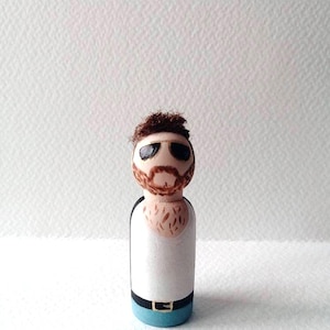 George Michael Hand-Painted Peg Doll Ornament
