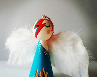 David Bowie Christmas tree topper, David Bowie fairy, Bowie ornament