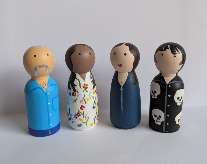 Hand-Painted Popstar Peg Dolls, British Bake Off Inspired, Hanging Ornaments (6cm)