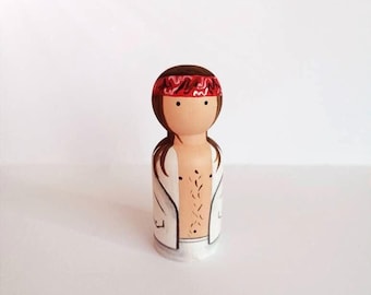 Axl Rose inspirierte handbemalte Peg Doll Ornament