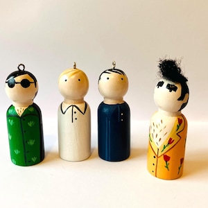 The Smiths Hand-Painted Peg Doll Ornaments