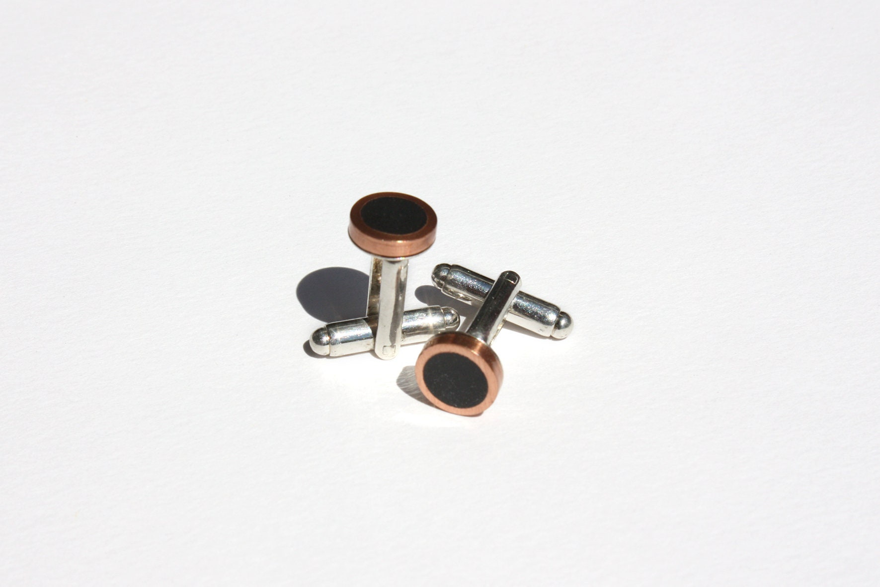 Boutons De Manchette Vintage Dorés à Cabochon Bleu - Neufs Sans Emballage - Parfait état