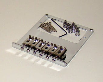 Replacement Six Saddle Humbucker Bridge for Fender Telecaster® - Choose Black, Chrome, or Gold