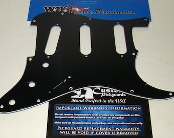 Replacement SSS 3 Ply Laminated Pickguard For Fender® Stratocaster® - Black or White