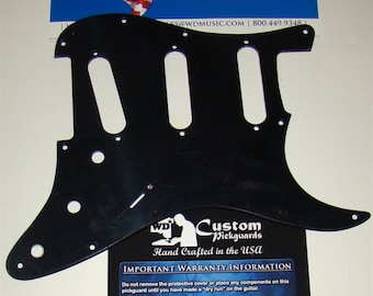 SSS Pickguard For Fender Stratocaster®, Hendrix Voodoo Style Reverse Bridge Pickup, Solid Black or White (Not Laminated)