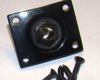 Replacement Jack Plates for Les Paul and similar guitars. Black, Chrome, or Gold