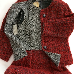 Nina Ricci Couture Le Boutique - Stunning & Classic - Hand Made Paris - Textured Wool Sheath w Jacket  -  Timeless