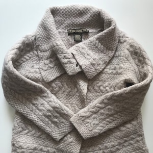 Irish Fisherman Sweater  - Unusual Style - Fantastic Hand Knit - Yummy Cream Wool Cable Knit - Inis Crafts Ireland -
