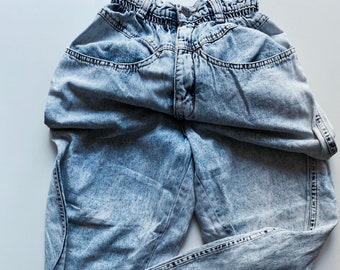 Jeans Zena de los años 80 - Estilo retro con efecto desteñido - ¡Genial! - Zena vintage - Cintura alta - Talla 6 - Hecho en EE. UU.