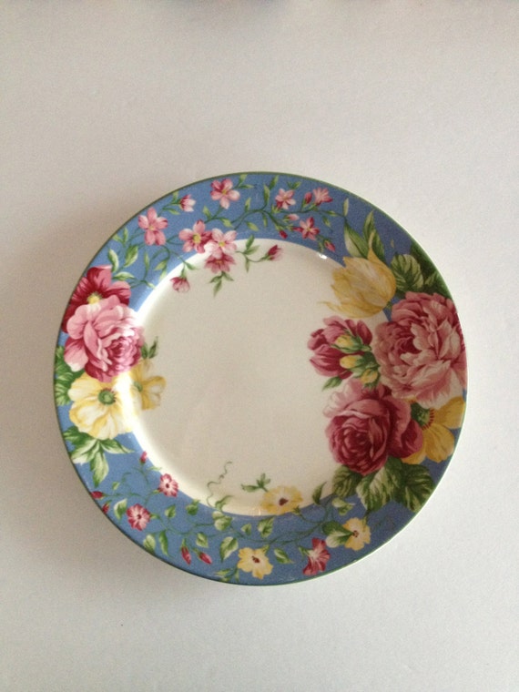 Waverly Floral Plate Masterpiece Patten In Rose Chintz Etsy