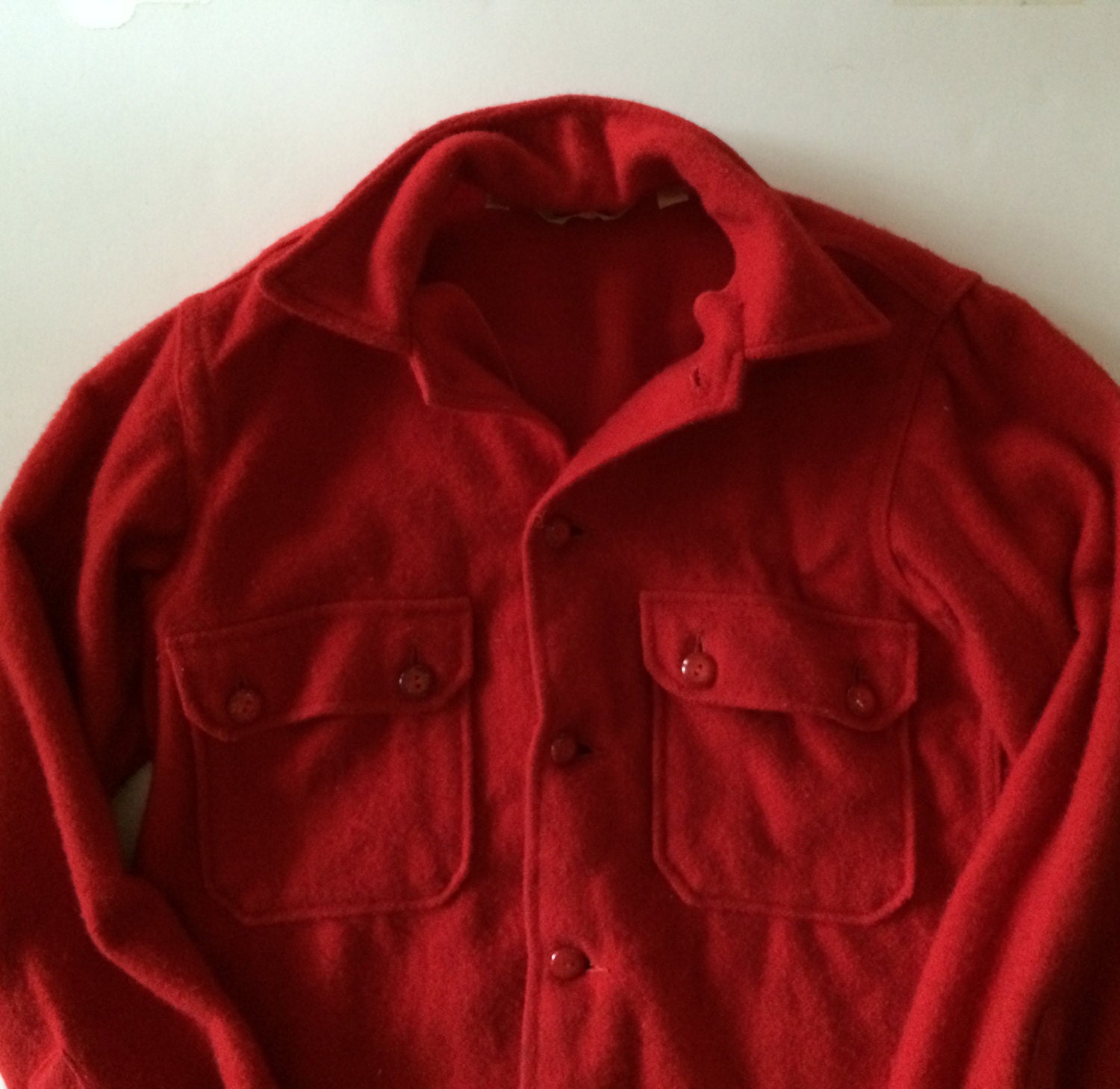 Vintage Boy Scout Red Wool Shirt Jacket Hunting Fishing | Etsy