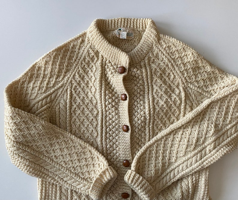 Irish Fisherman Sweater Stunning Vintage Cardigan Yummy - Etsy