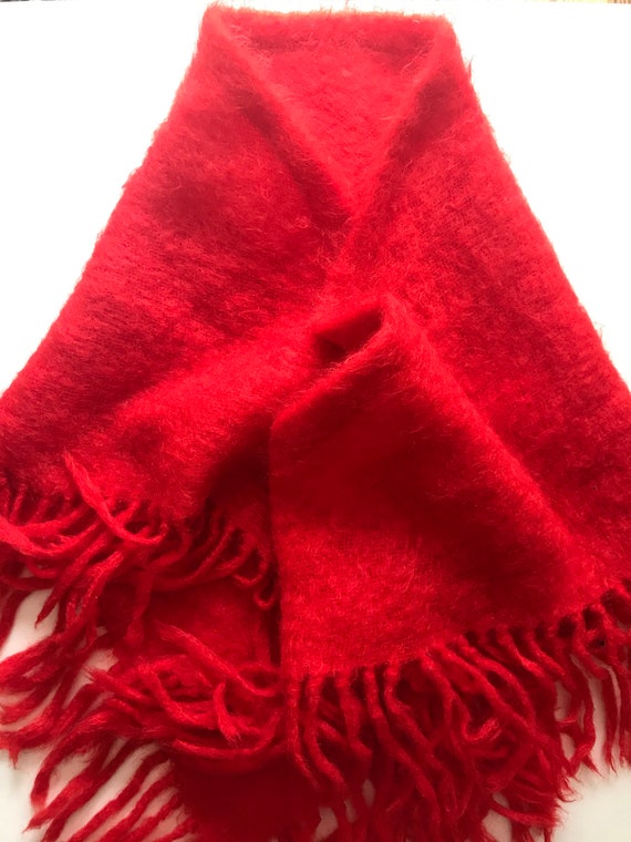 Mohair Shawl Scarf Wrap - Cherry Red! - Generous S