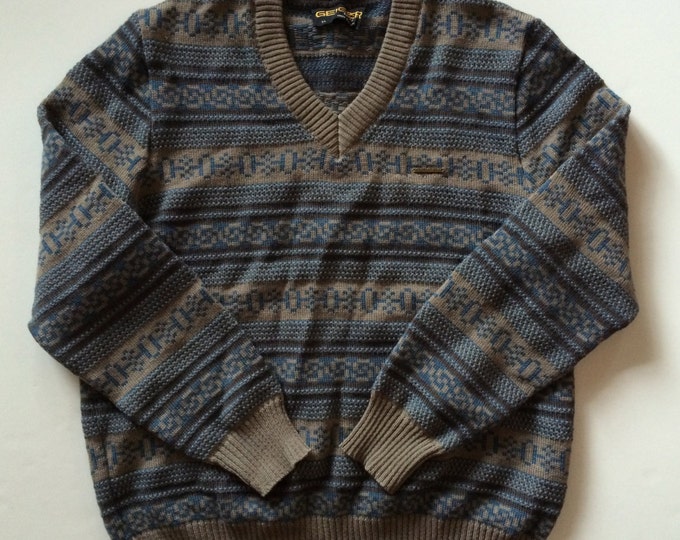 Geiger Austria Sweater Stunning Fine Wool Smokey Shades of Blue & Grey ...