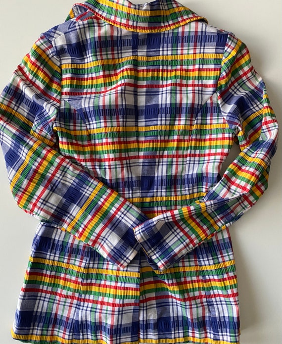 Woman's Plaid Jacket in Madras Check - Great Prep… - image 3