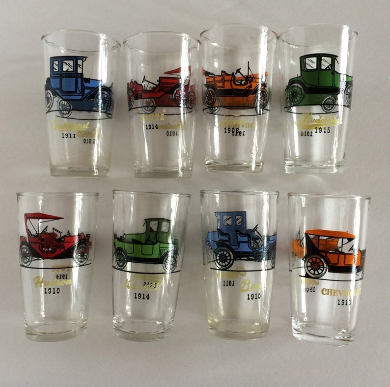 Antique Car Barware Glasses Vintage Pre WWII Automobile Etsy