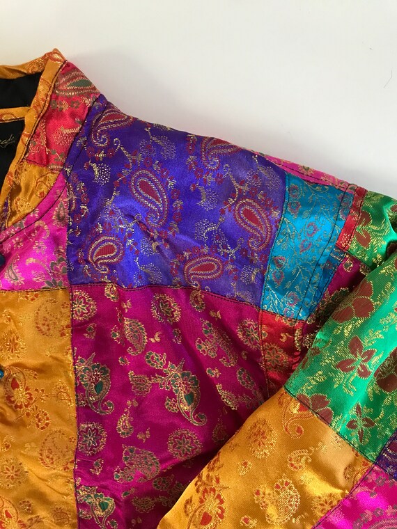 Vintage India Patchwork Quilt Jacket - Amazing! -… - image 5