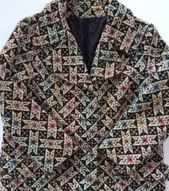 Tapestry Carpet Coat Stunning Rich Floral and Leaf Patten 