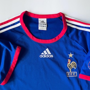 Vintage France Soccer Jersey - Adidas - Athletic World Cup Futbol Jersey - French National Team image 1
