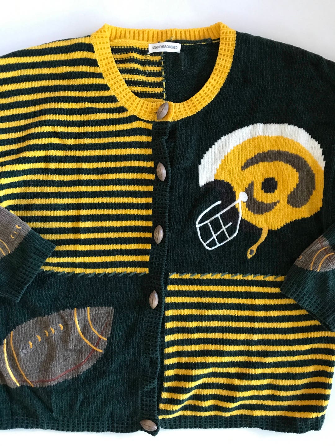Baylor Green Bay Football Sweater - Green Gold Cardigan for Men or ...