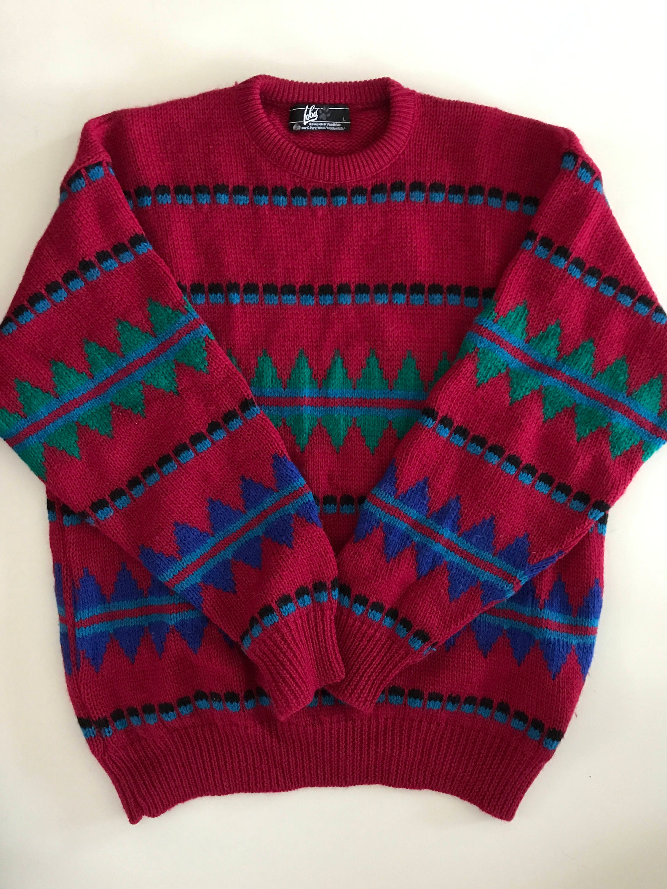 Southwestern Aztec Sweater Vintage Pendleton USA Made | Etsy