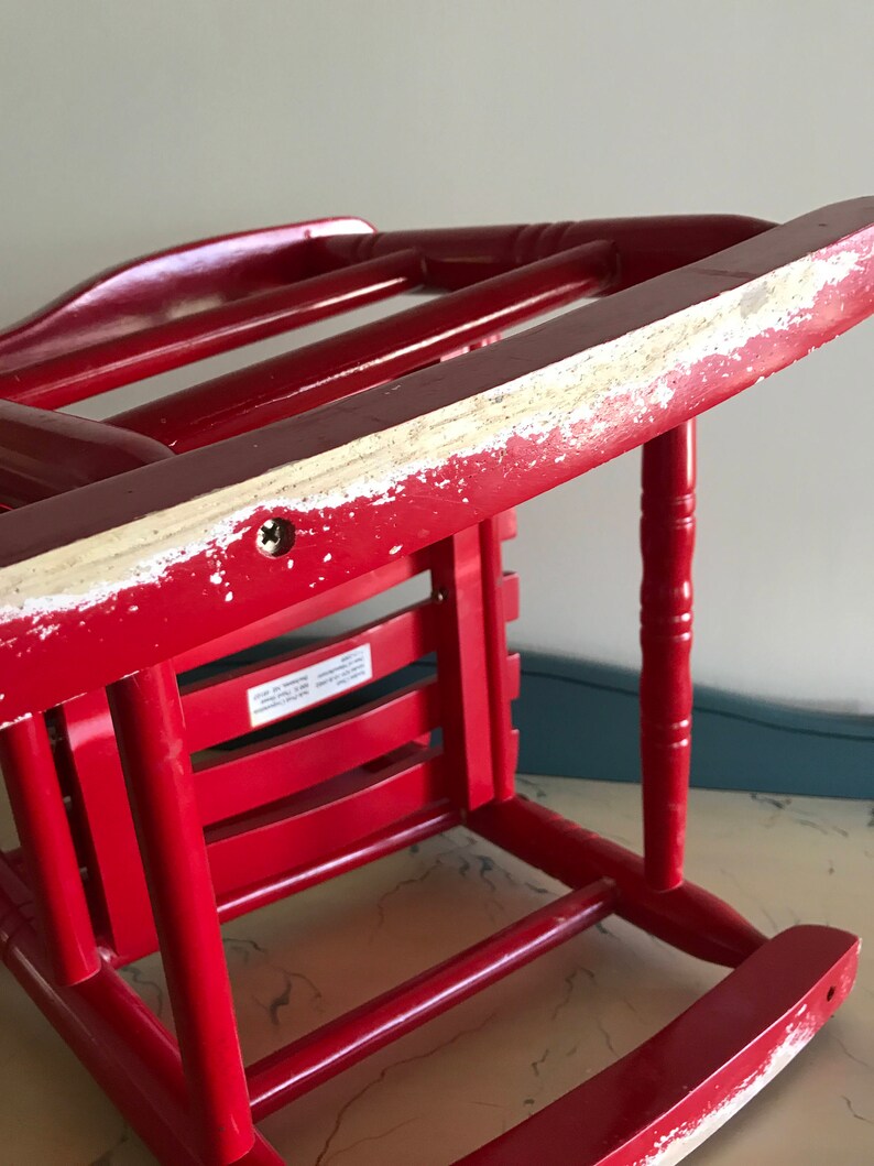 Red Rocking Chair For Kids Charming Small Old School | Etsy