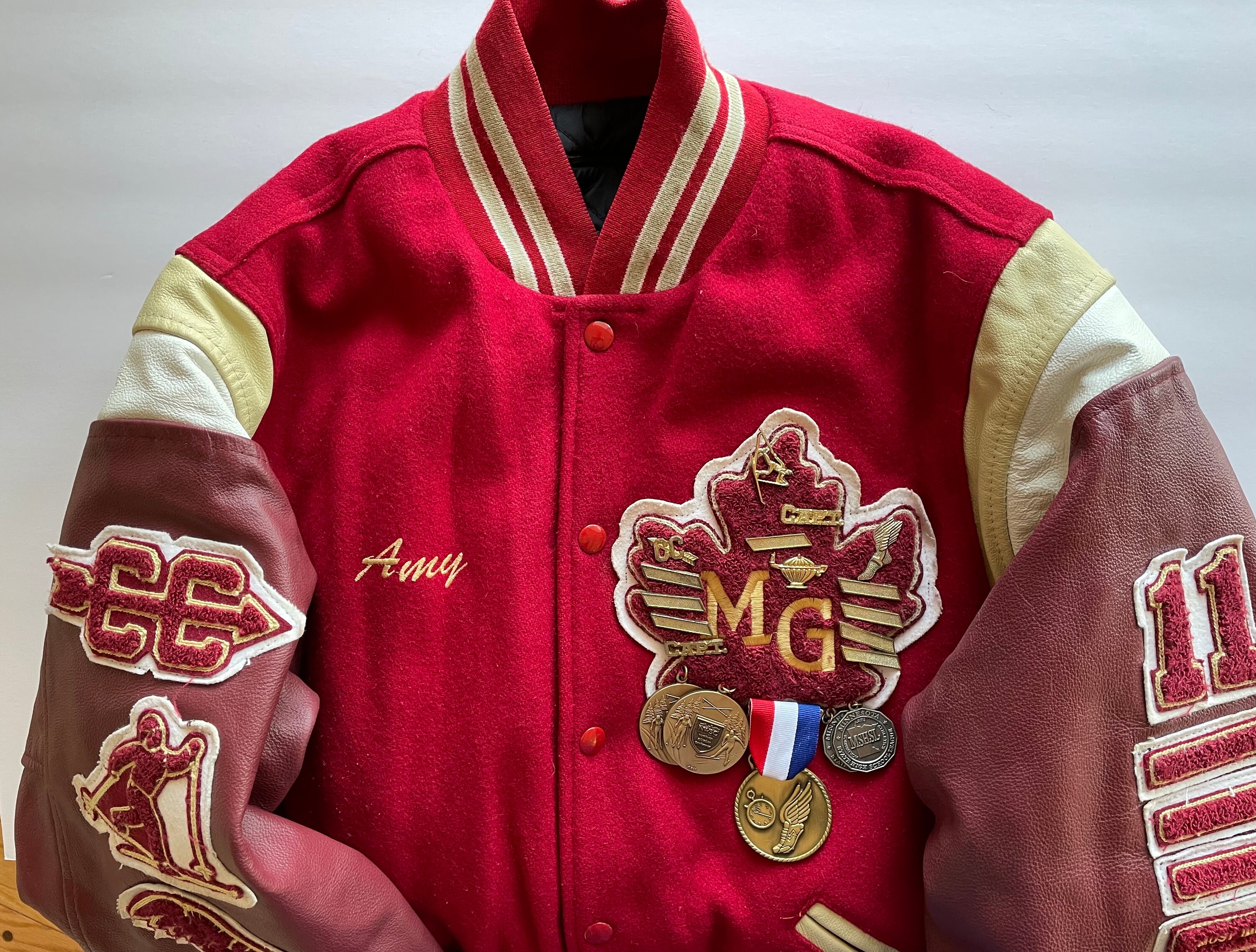 さらに100円引き◆MARKM◆Color Mix Quilting Varsity Jacket Men's Vintage Varsity Jacket Color Block Letter Graphic