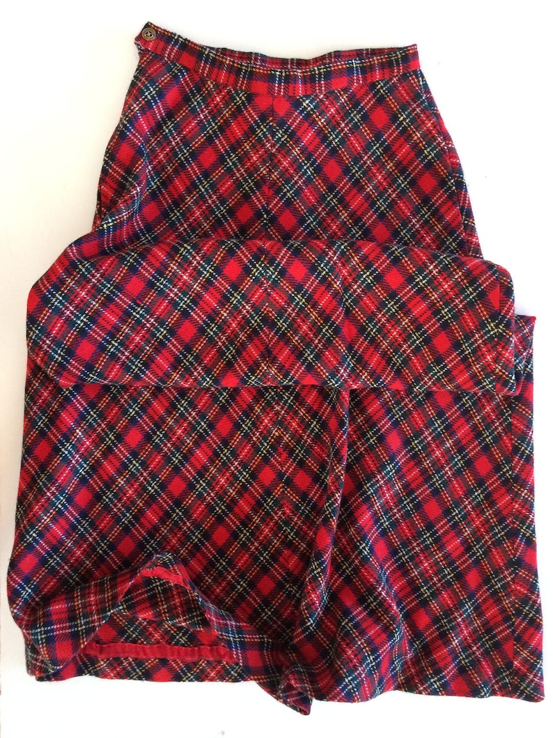 Tartan Plaid Skirt Lovely Holiday Maxi vintage Red Tartan - Etsy