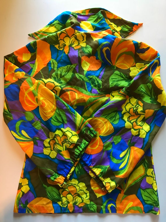 1970s Psychedelic Shirt - Abstract Print w Pucci … - image 3