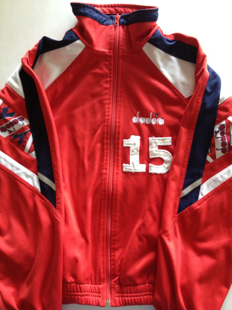 Soccer Jacket Diadora Athletic Warm Up Coat / Vivid Red w Etsy