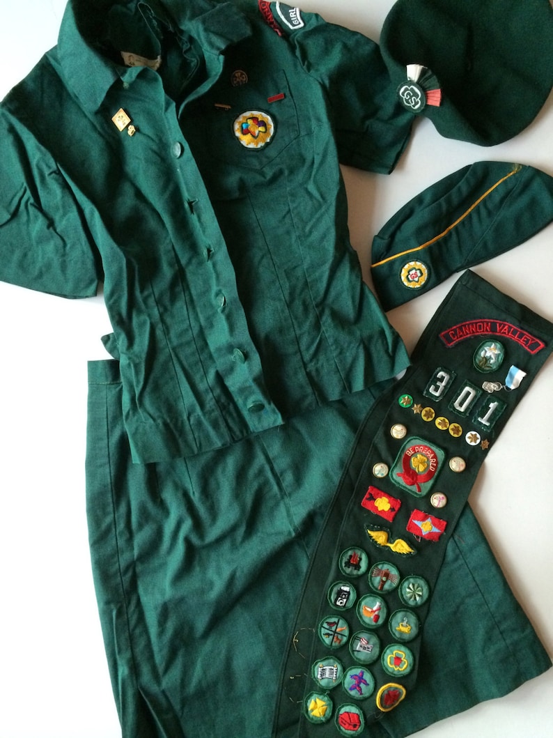 Girl Scouts Outfit Amazing Complete Set W Blouse Skirt 2 Etsy