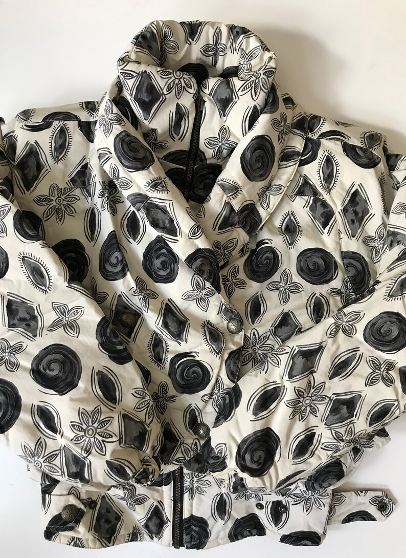 patterned ski jacket