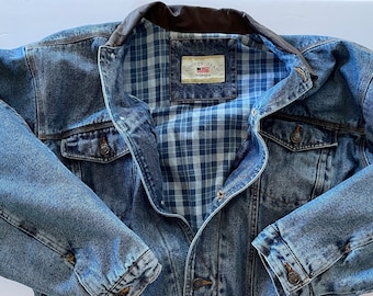 Chaqueta vaquera con forro de cuadros azules - Sublime - Vintage County Seat - Hombre o mujer