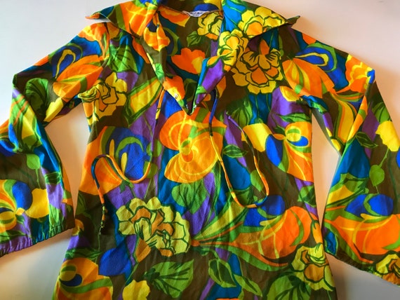 1970s Psychedelic Shirt - Abstract Print w Pucci … - image 4