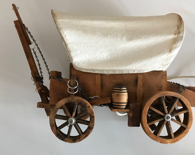 Covered Wagon Lamp Fantastic Americana Folk Art Country Western Decor