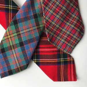 Tartan Plaid Tie - Fantastic! - 3 Available - Priced Per - Great for your Holiday Party!  Classic Preppy Country Wool Plaid Check
