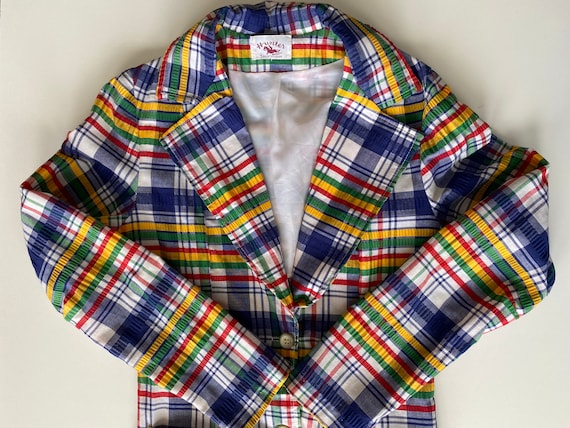 Woman's Plaid Jacket in Madras Check - Great Prep… - image 1