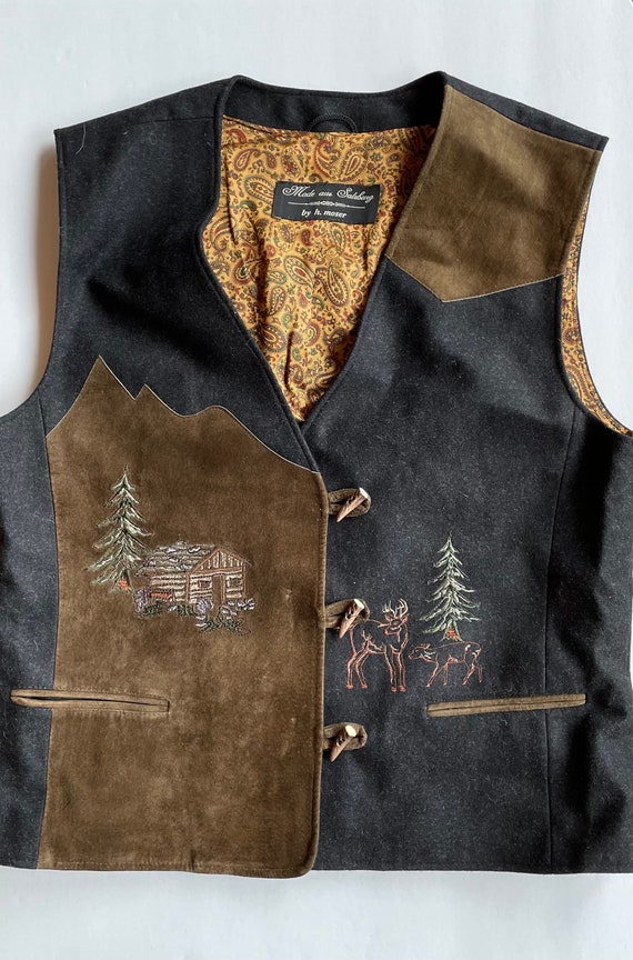 オーストリアの民族衣装ベスト - 素敵 - 素晴らしいアルプスの刺繍 