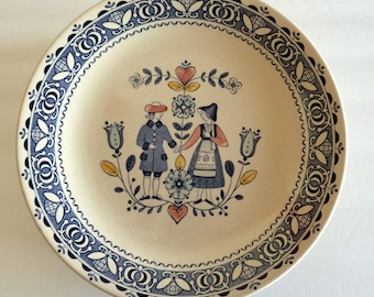 Staffordshire Hearts & Flowers Johnson Bros China Dinner Plate - Old Granite England - 4 Available - Charming Folk Pennsylvania Dutch Style