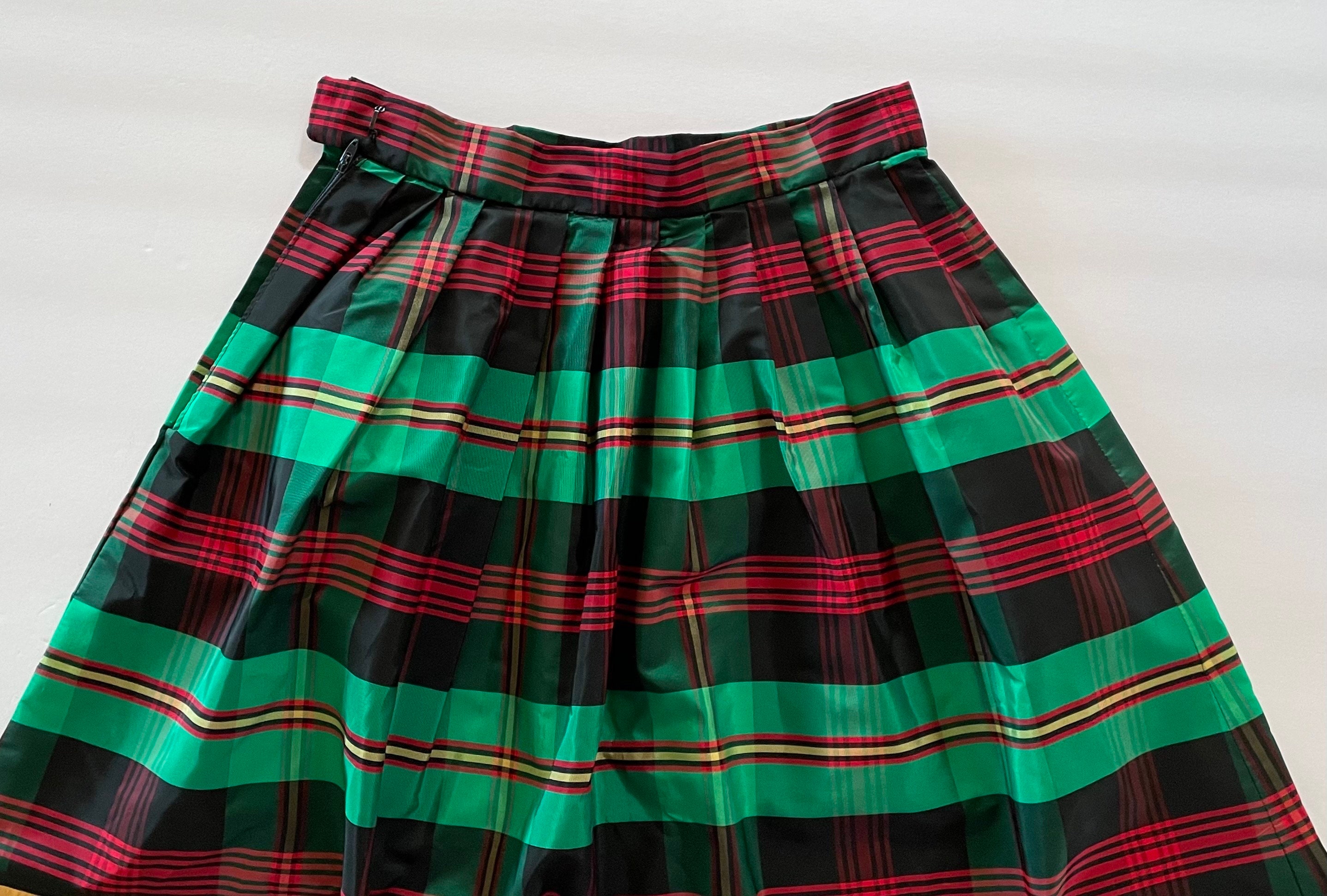 Holiday Plaid Christmas Plaid Taffeta Skirt Plaid Taffeta Skirt