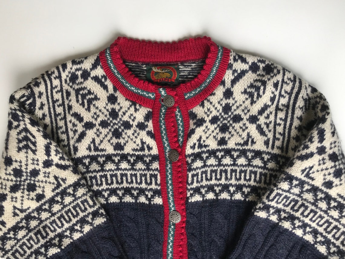 Vintage Scandinavian Sweater Nordic Folk Pattern Style | Etsy